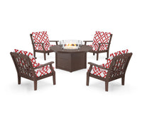 Thumbnail for Trex Yacht Club 5-Piece Deep Seating Set with Round Fire Pit Table
