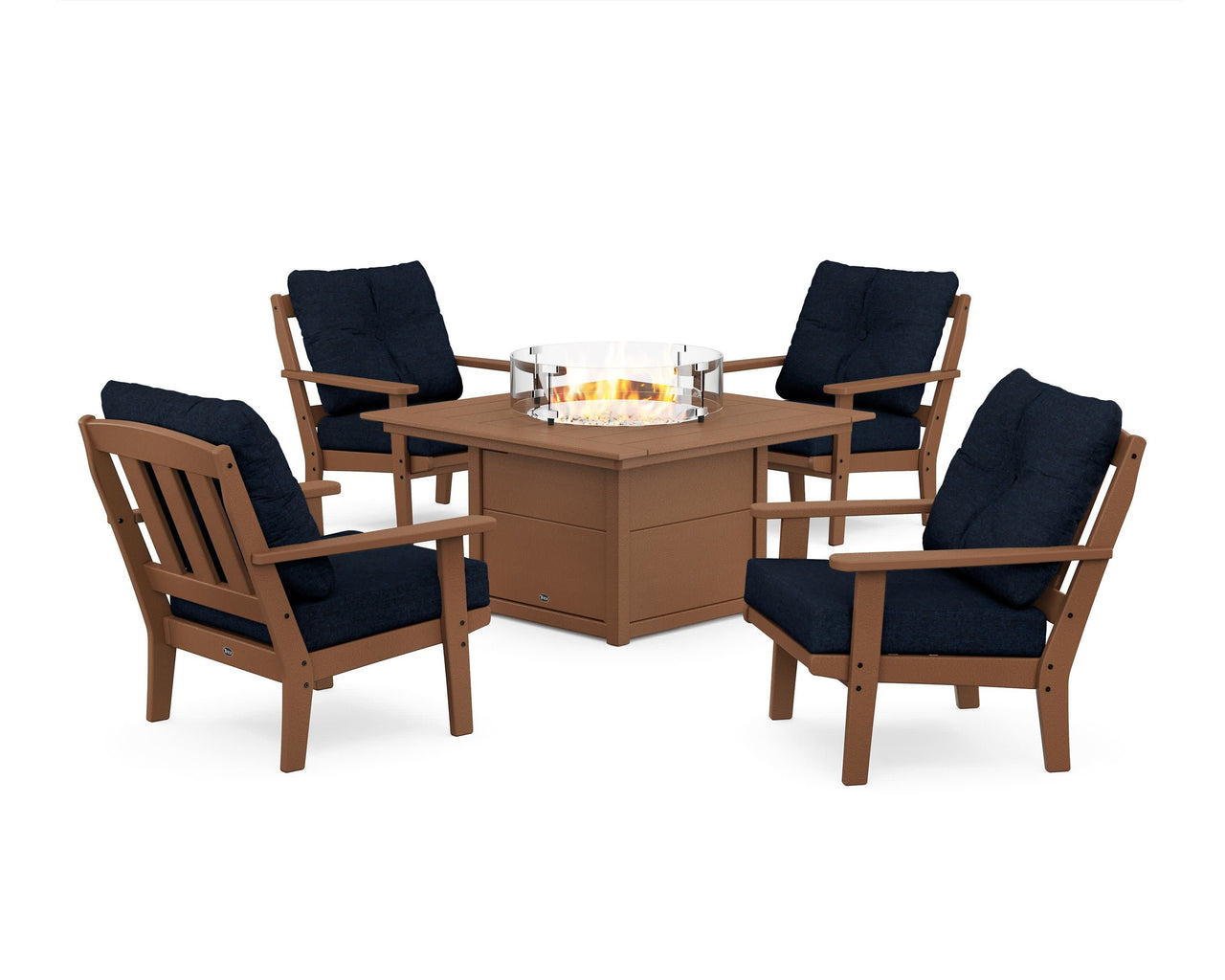 Trex Cape Cod 5-Piece Deep Seating Set with Fire Pit Table