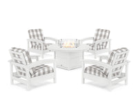 Thumbnail for Trex Rockport 5-Piece Deep Seating Set with Round Fire Pit Table