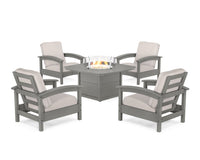 Thumbnail for Trex Rockport 5-Piece Deep Seating Set with Yacht Club Fire Pit Table