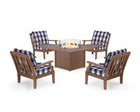 Thumbnail for Trex Yacht Club 5-Piece Deep Seating Set with Square Fire Pit Table