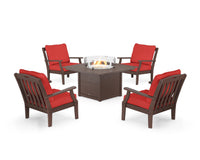 Thumbnail for Trex Yacht Club 5-Piece Deep Seating Set with Square Fire Pit Table