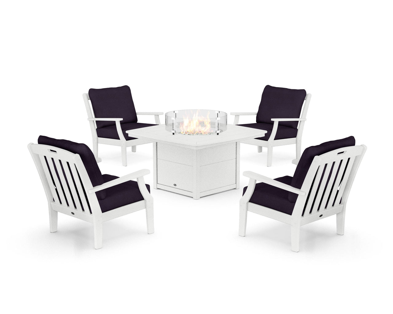Trex Yacht Club 5-Piece Deep Seating Set with Fire Pit Table