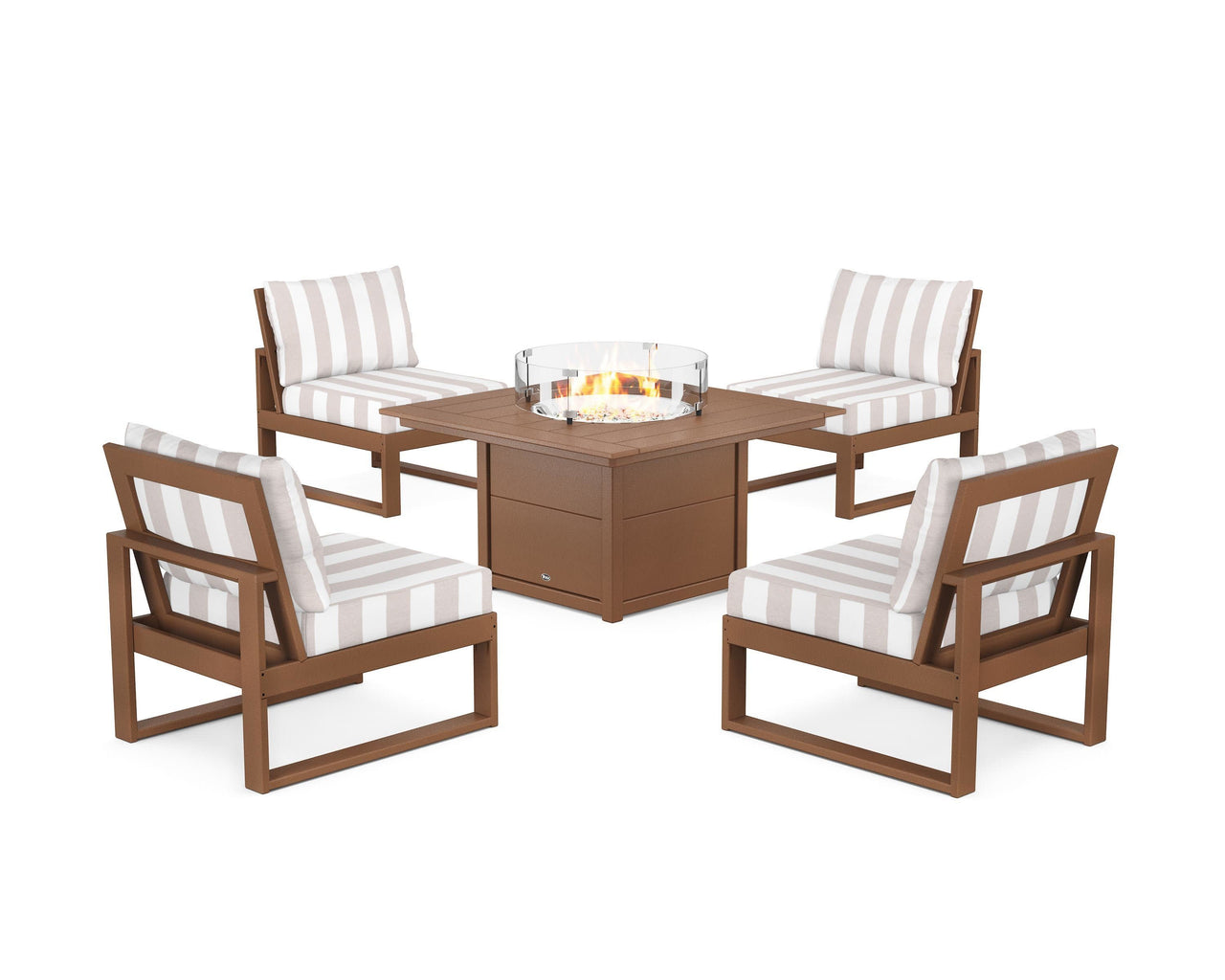 Trex Eastport Modular 5-Piece Deep Seating Set with Square Fire Pit Table
