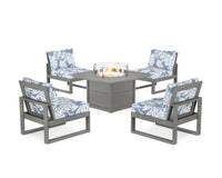 Thumbnail for Trex Eastport Modular 5-Piece Deep Seating Set with Square Fire Pit Table