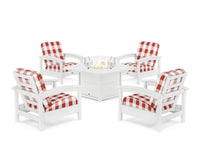 Thumbnail for Trex Rockport 5-Piece Deep Seating Set with Yacht Club Fire Pit Table