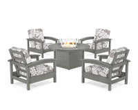 Thumbnail for Trex Rockport 5-Piece Deep Seating Set with Round Fire Pit Table