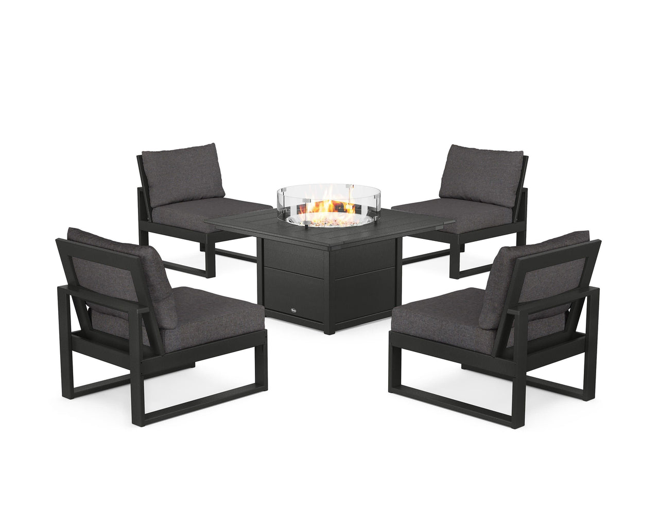 Trex Eastport Modular 5-Piece Deep Seating Set with Square Fire Pit Table