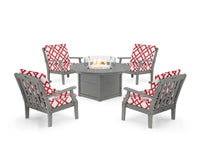 Thumbnail for Trex Yacht Club 5-Piece Deep Seating Set with Round Fire Pit Table