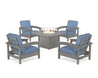 Thumbnail for Trex Rockport 5-Piece Deep Seating Set with Yacht Club Fire Pit Table