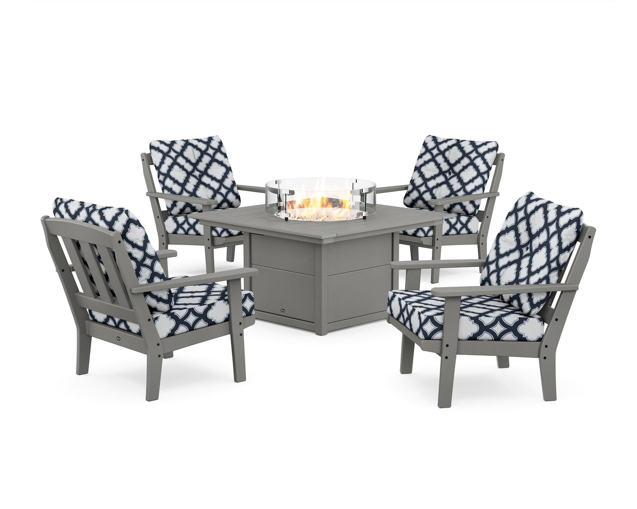 Trex Cape Cod 5-Piece Deep Seating Set with Fire Pit Table