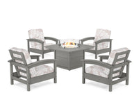 Thumbnail for Trex Rockport 5-Piece Deep Seating Set with Square Fire Pit Table