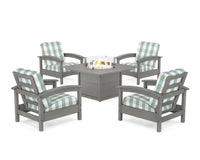 Thumbnail for Trex Rockport 5-Piece Deep Seating Set with Square Fire Pit Table