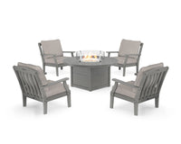 Thumbnail for Trex Yacht Club 5-Piece Deep Seating Set with Round Fire Pit Table