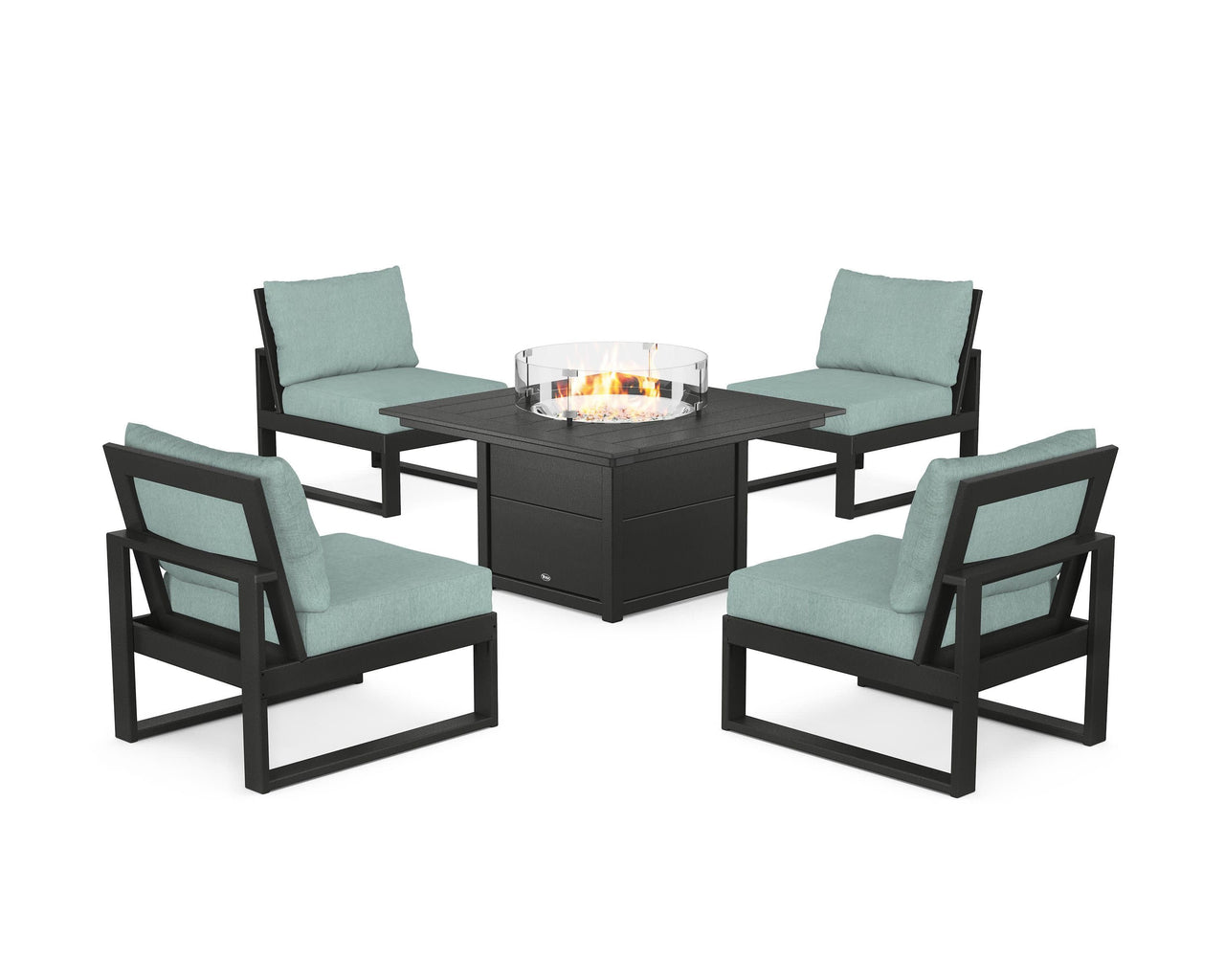 Trex Eastport Modular 5-Piece Deep Seating Set with Square Fire Pit Table