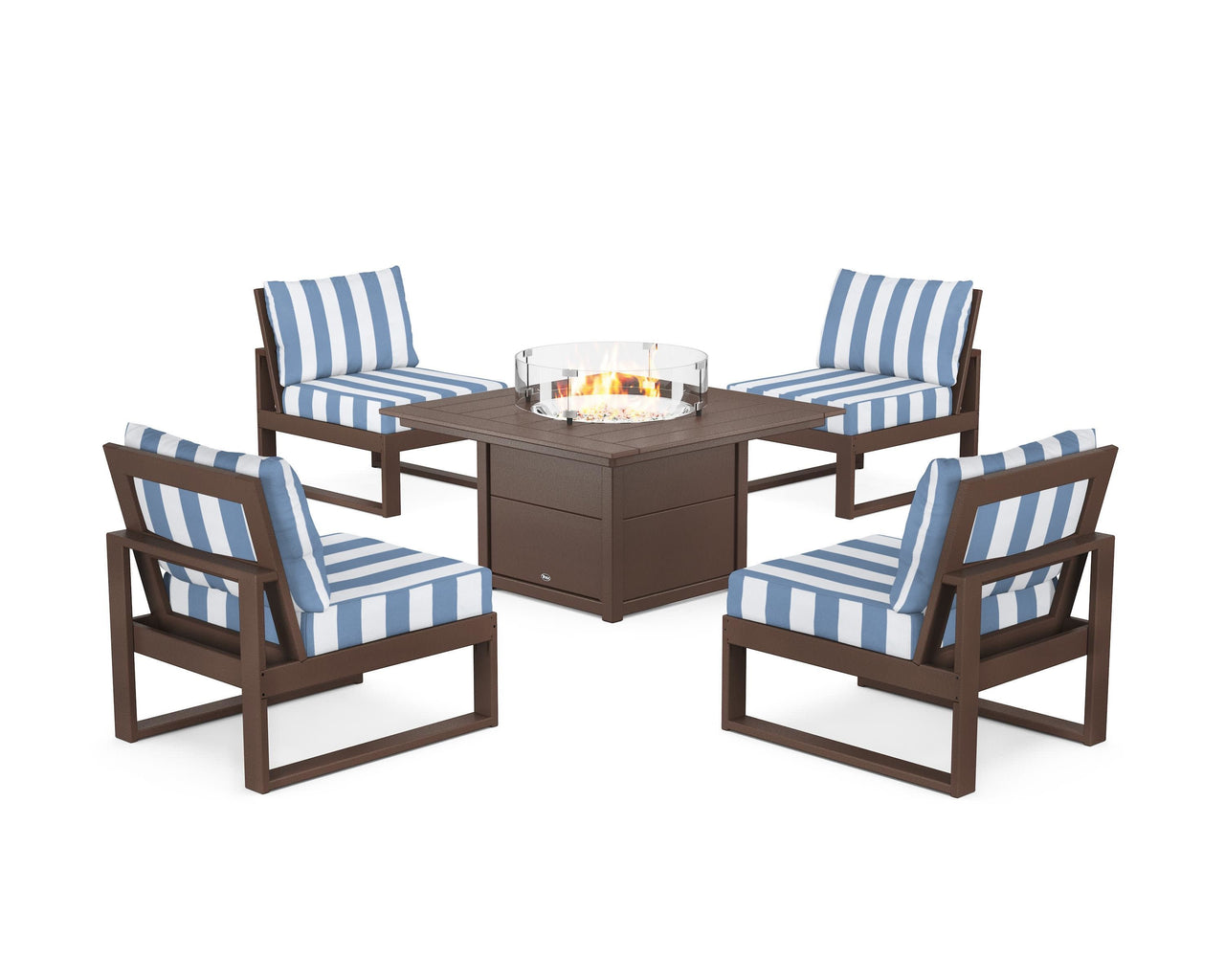 Trex Eastport Modular 5-Piece Deep Seating Set with Square Fire Pit Table