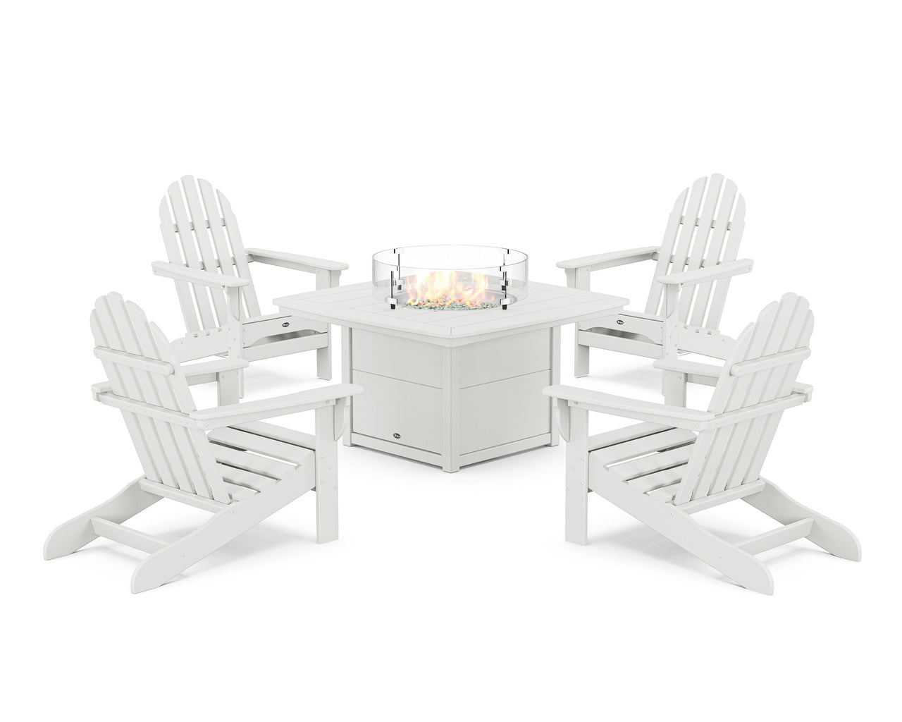 Trex Cape Cod Adirondack 5-Piece Set with Yacht Club Fire Pit Table