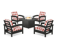 Thumbnail for Trex Rockport 5-Piece Deep Seating Set with Square Fire Pit Table