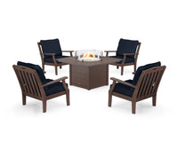 Thumbnail for Trex Yacht Club 5-Piece Deep Seating Set with Square Fire Pit Table