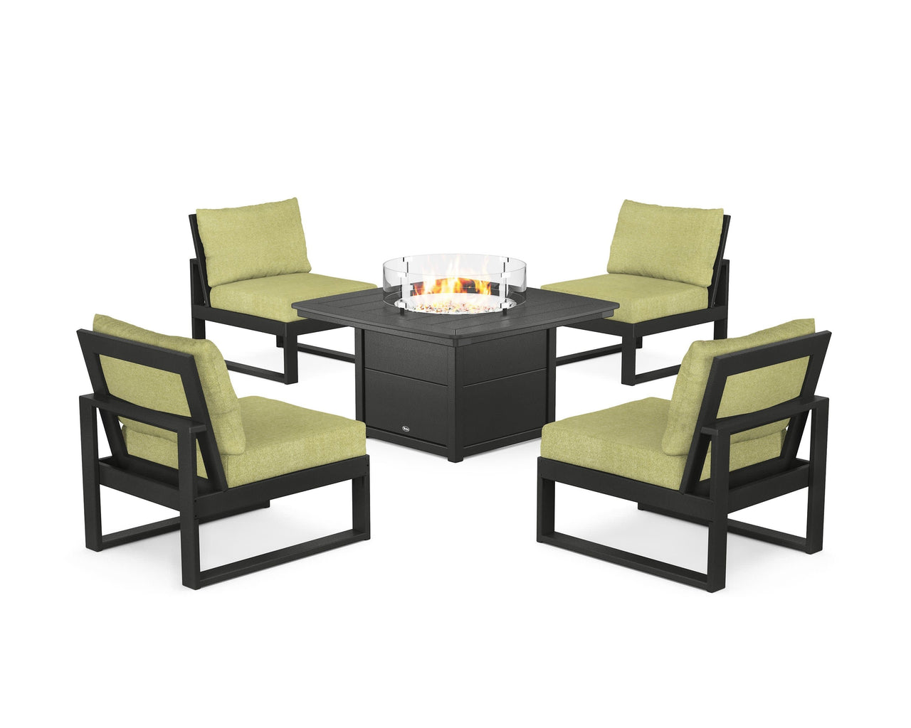 Trex Eastport Modular 5-Piece Deep Seating Set with Yacht Club Fire Pit Table
