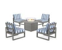 Thumbnail for Trex Eastport Modular 5-Piece Deep Seating Set with Yacht Club Fire Pit Table