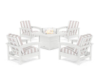 Thumbnail for Trex Rockport 5-Piece Deep Seating Set with Square Fire Pit Table