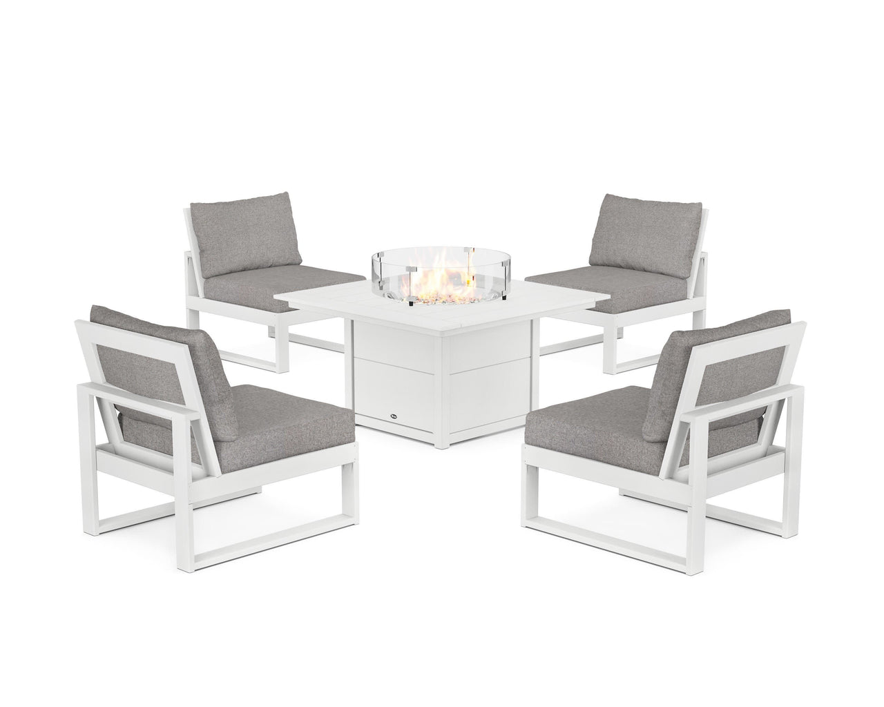Trex Eastport Modular 5-Piece Deep Seating Set with Square Fire Pit Table