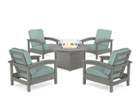 Thumbnail for Trex Rockport 5-Piece Deep Seating Set with Round Fire Pit Table