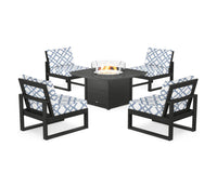 Thumbnail for Trex Eastport Modular 5-Piece Deep Seating Set with Yacht Club Fire Pit Table