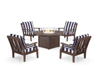 Thumbnail for Trex Yacht Club 5-Piece Deep Seating Set with Round Fire Pit Table