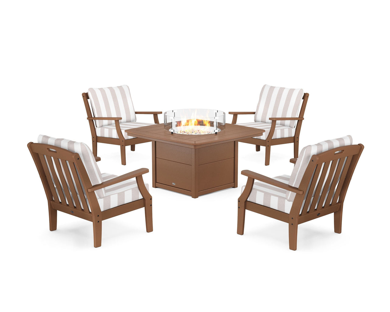 Trex Yacht Club 5-Piece Deep Seating Set with Fire Pit Table