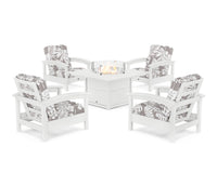 Thumbnail for Trex Rockport 5-Piece Deep Seating Set with Square Fire Pit Table