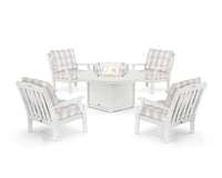 Thumbnail for Trex Yacht Club 5-Piece Deep Seating Set with Round Fire Pit Table