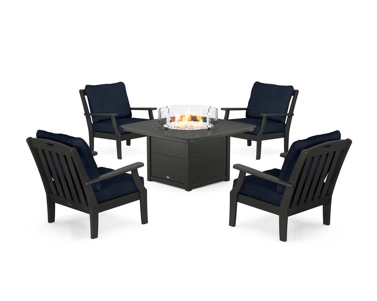 Trex Yacht Club 5-Piece Deep Seating Set with Fire Pit Table