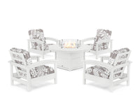 Thumbnail for Trex Rockport 5-Piece Deep Seating Set with Round Fire Pit Table