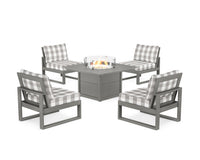 Thumbnail for Trex Eastport Modular 5-Piece Deep Seating Set with Square Fire Pit Table