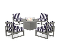 Thumbnail for Trex Eastport Modular 5-Piece Deep Seating Set with Round Fire Pit Table