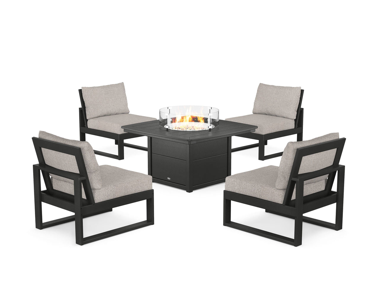 Trex Eastport Modular 5-Piece Deep Seating Set with Yacht Club Fire Pit Table