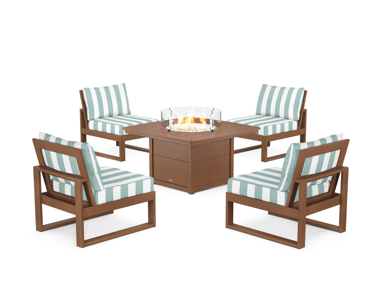 Trex Eastport Modular 5-Piece Deep Seating Set with Yacht Club Fire Pit Table