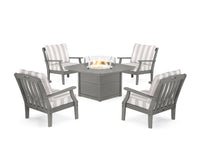 Thumbnail for Trex Yacht Club 5-Piece Deep Seating Set with Fire Pit Table