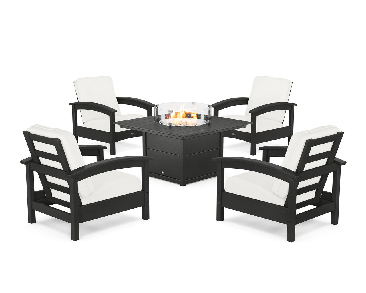 Trex Rockport 5-Piece Deep Seating Set with Square Fire Pit Table