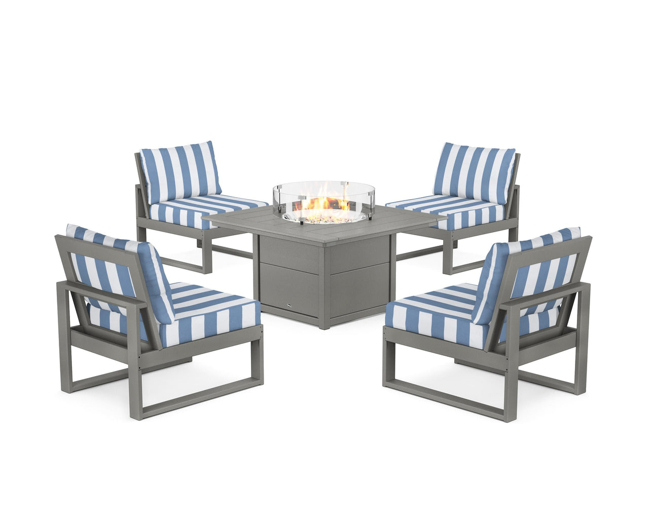 Trex Eastport Modular 5-Piece Deep Seating Set with Square Fire Pit Table
