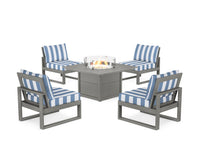 Thumbnail for Trex Eastport Modular 5-Piece Deep Seating Set with Square Fire Pit Table