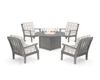Thumbnail for Trex Yacht Club 5-Piece Deep Seating Set with Round Fire Pit Table