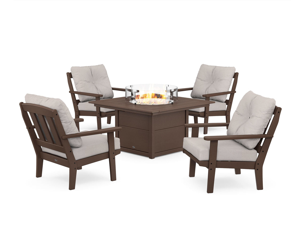 Trex Cape Cod 5-Piece Deep Seating Set with Fire Pit Table