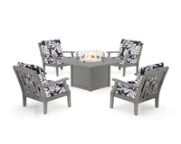Thumbnail for Trex Yacht Club 5-Piece Deep Seating Set with Square Fire Pit Table