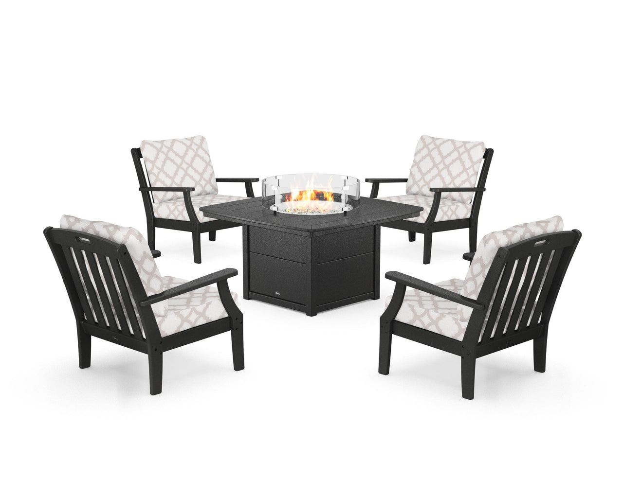 Trex Yacht Club 5-Piece Deep Seating Set with Fire Pit Table