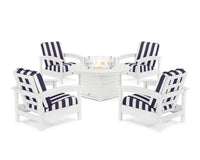 Thumbnail for Trex Rockport 5-Piece Deep Seating Set with Round Fire Pit Table