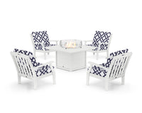 Thumbnail for Trex Yacht Club 5-Piece Deep Seating Set with Square Fire Pit Table