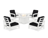 Thumbnail for Trex Rockport 5-Piece Deep Seating Set with Yacht Club Fire Pit Table